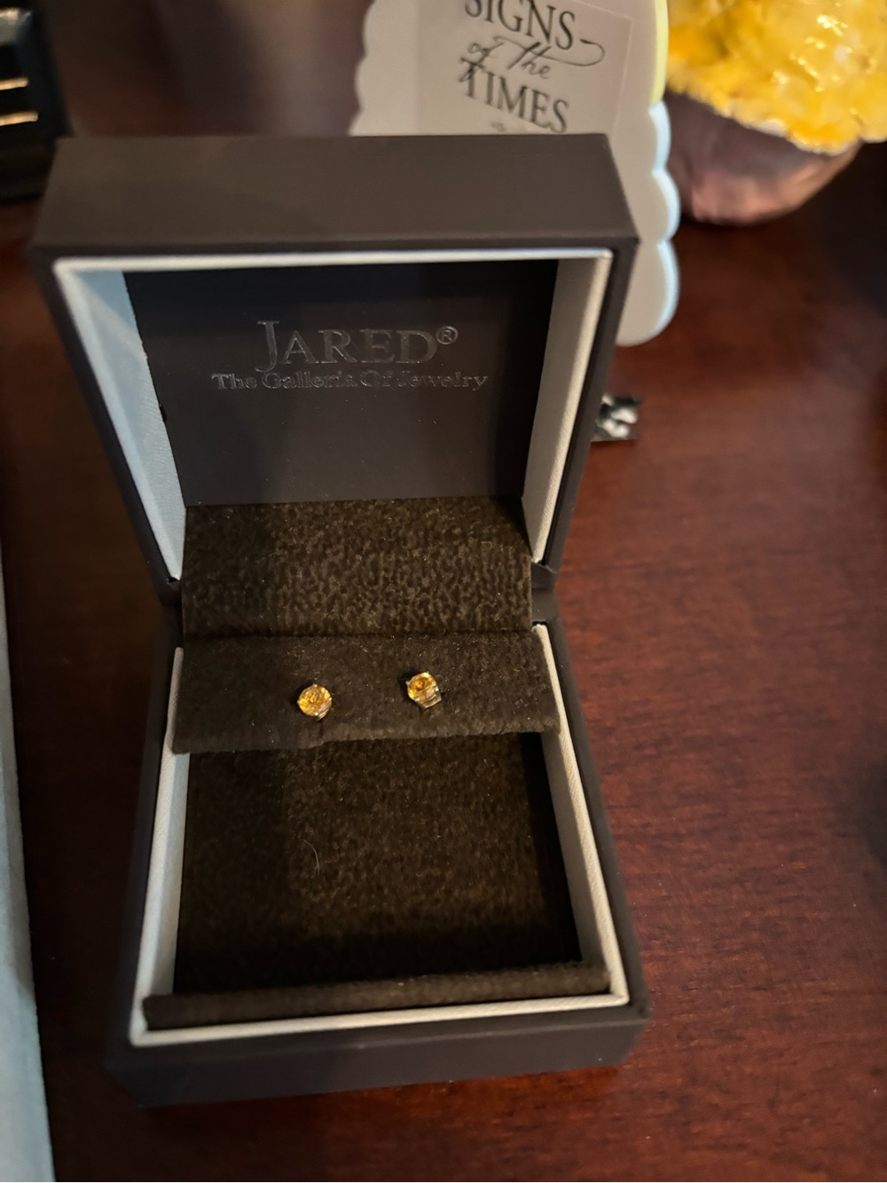 Citrine stud earrings